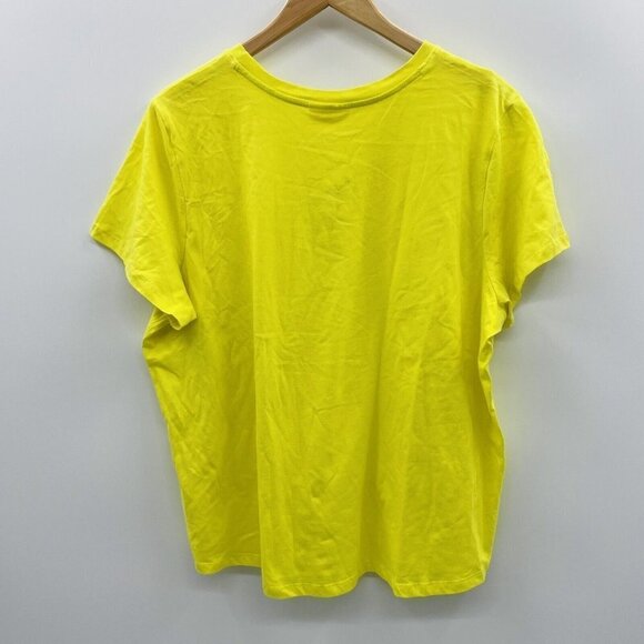 Style & Co Womens Plus Size 2X Short Sleeve Crew Neck T-Shirt Sunray Yellow 903 - Picture 4 of 7